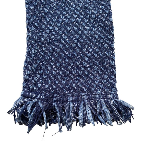 White House Black Market Blue Textured Fringe Knit Cardigan Jacket Blazer Size M - Picture 7 of 8